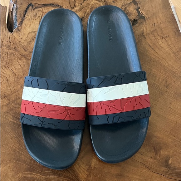 Tommy Hilfiger Men's Navy and White Slide Sandals - Picture 3 of 7